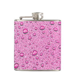 Flasques gouttelettes d'eau roses chaudes