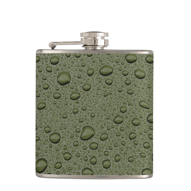 Flasques gouttelettes d'eau verte d'olive (Devant)