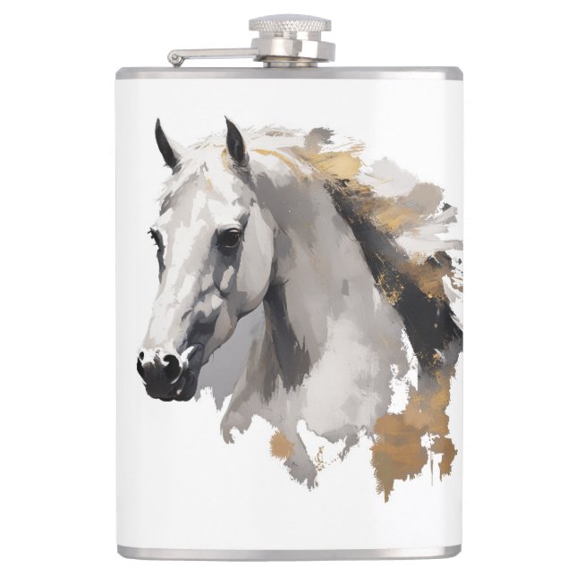 Flasques Grâce galopante Cheval blanc Art (Devant)
