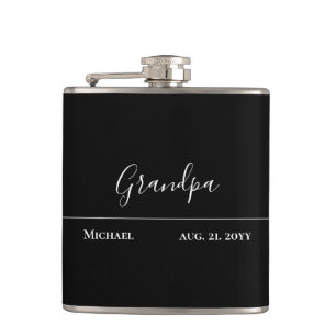 Flasques Grandpa Cadeau - moderne Jet Black Personnalisé