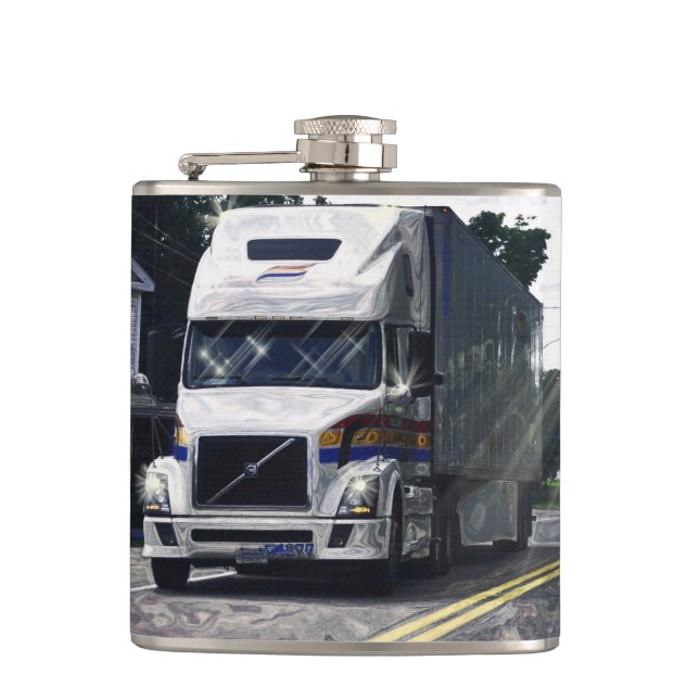 Flasques Grands camionneurs blancs camion d'installation et (Devant)