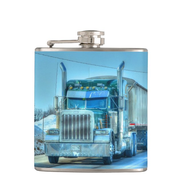 Flasques Grands camionneurs bleus camion d'installation et  (Devant)