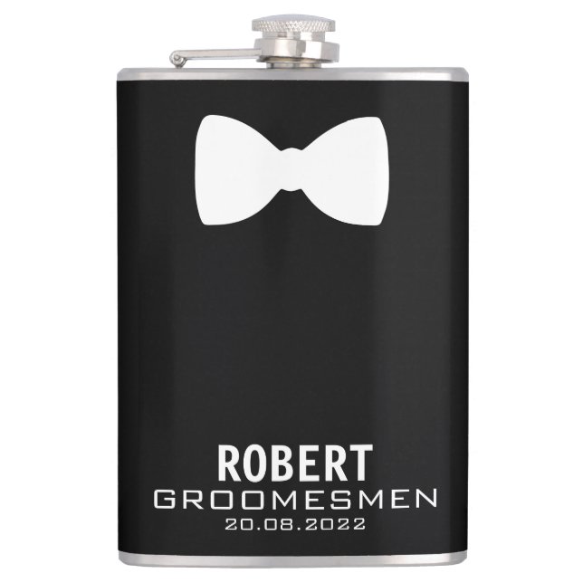 Flasques Graphique de la fiole de Groomsmen personnalisée a (Devant)