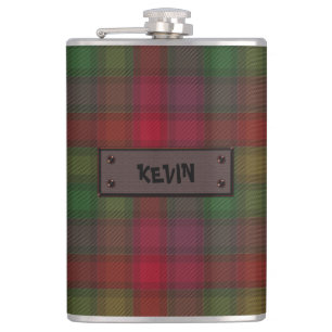 Flasques Green and red, tartan flask