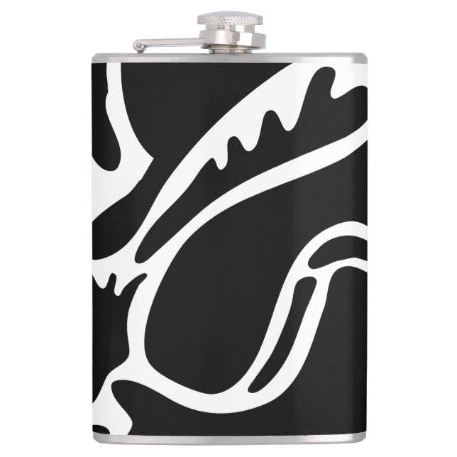 Flasques Gribouillis Abstraits Noir et blanc 4 sur 8 (Devant)