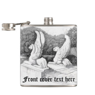 Flasques Griffins sculpté crayon monochrome Art