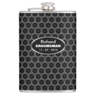 Flasques Grill Grill noir Honeycomb Groomsmen Cadeau