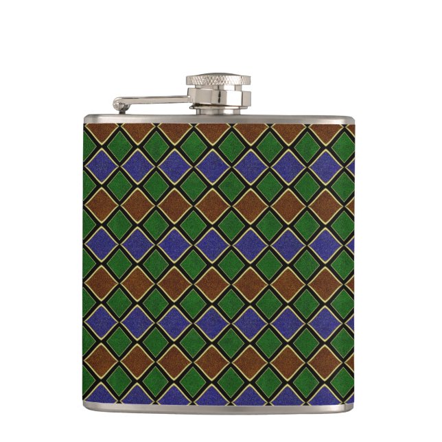 Flasques Grille Diamant Arlequin : Harmonie Texturée (Devant)