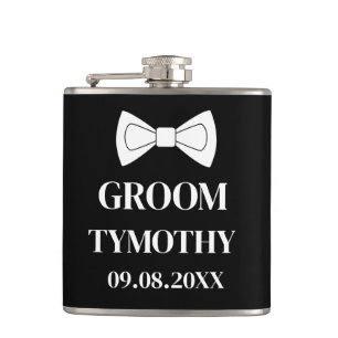 Flasques Groom Black Elegant Cadeaux modernes Mariage