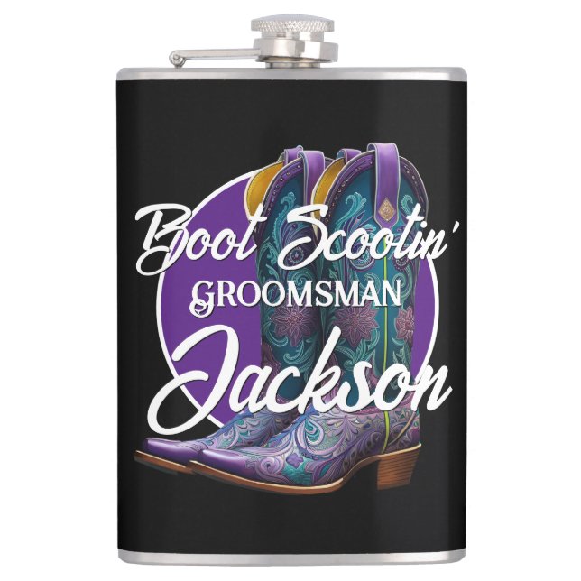 Flasques Groomsman Scootin Boots Cowboy (Devant)