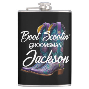 Flasques Groomsman Scootin' Cowboy Boots noirs