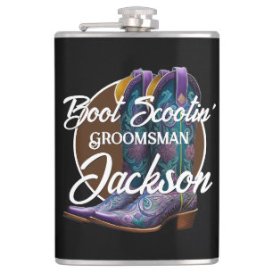 Flasques Groomsman Scootin' Cowboy Boots noirs