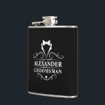 Flasques Groomsman Tuxedo Cravate noir<br><div class="desc">Mariage Groomsman Tuxedo Cravate Black Flask</div>