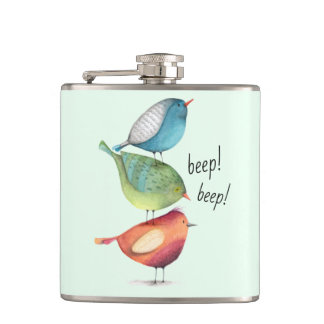 Flasques Gros oiseaux mignons se tenant sur l'un l'autre