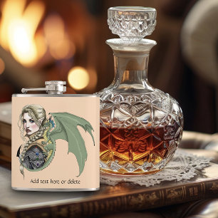 Flasques Guerrière Elfe Dragon Fantastique Magique Médiéval
