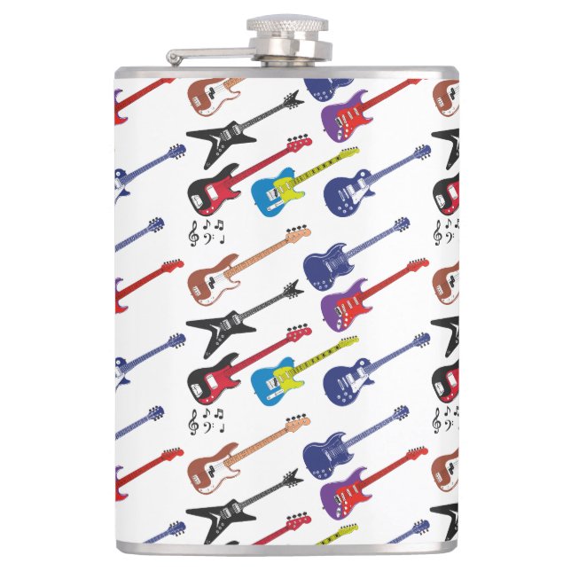 Flasques Guitares et notes musicales (Devant)