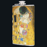 Flasques Gustav Klimt The Kiss Vintage<br><div class="desc">Gustav Klimt Le Kiss Vintage Art Nouveau Peinture Le Kiss (En allemand : Der Kuss) a été peint par le peintre symboliste autrichien Gustav Klimt entre 1907 et 1908, le point culminant de sa période d'or, lorsqu'il peignit un certain nombre d'oeuvres dans un style doré similaire. Le tableau est largement...</div>