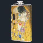 Flasques Gustav Klimt The Kiss Vintage<br><div class="desc">Gustav Klimt Le Kiss Vintage Art Nouveau Peinture Le Kiss (En allemand : Der Kuss) a été peint par le peintre symboliste autrichien Gustav Klimt entre 1907 et 1908, le point culminant de sa période d'or, lorsqu'il peignit un certain nombre d'oeuvres dans un style doré similaire. Le tableau est largement...</div>