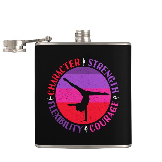 Flasques Gymnastique Féminine Caractère Force Courage (Ouvert)