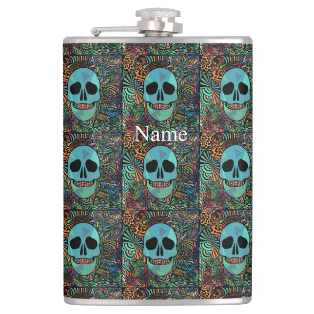 Flasques Halloween Hippie Skull Thunder_cove (Devant)