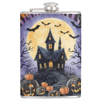 Flasques Halloween, Maison Hantée, Citrouilles Effrayantes,