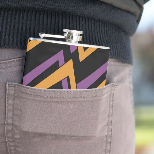 Flasques Halloween Zig Zags Orange Purple (In Situ)