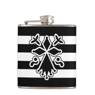 Flasques Hermine bretonne en gwenn ha du (blanc et noir)