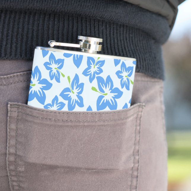 Flasques Hibiscus bleu, Fleurs bleues, Motif de fleurs (En situation)