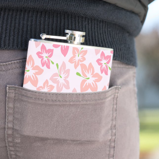 Flasques Hibiscus Rose, Fleurs Roses, Motif De Fleurs (En situation)