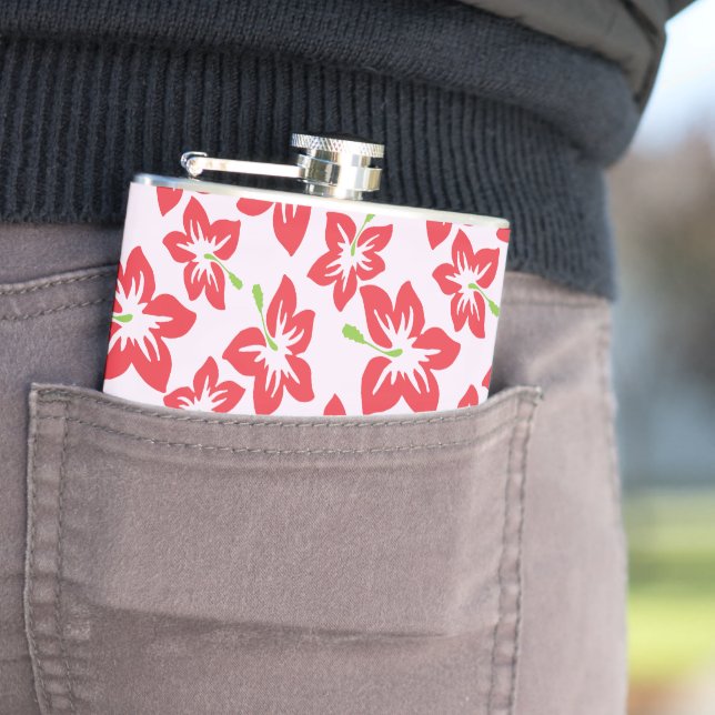 Flasques Hibiscus Rouge, Fleurs Rouges, Motif De Fleurs (En situation)