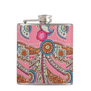 Flasques hipflask vintage de hippie de Paisley des années