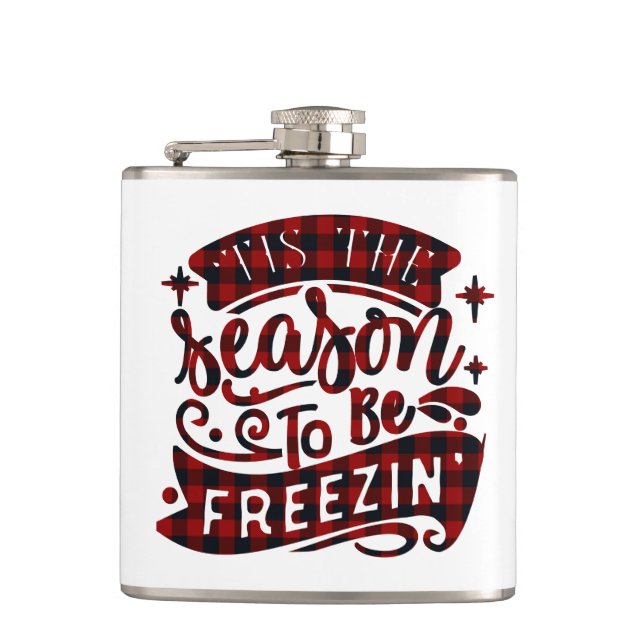 Flasques Hiver Plaid C'est la saison pour être Freezin Funn (Devant)