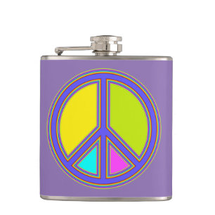 Flasques holiES - panneau coloré PEACE + vos idées