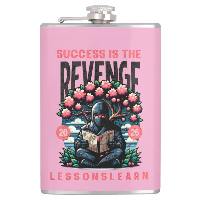 FLASQUES  HOME SUCCESS REVENGE LESSONS LEARN VINYL FLASK  (Devant)