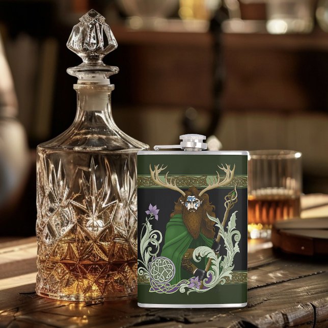 Flasques Homme aux bois celtiques verts  (Créateur téléchargé)