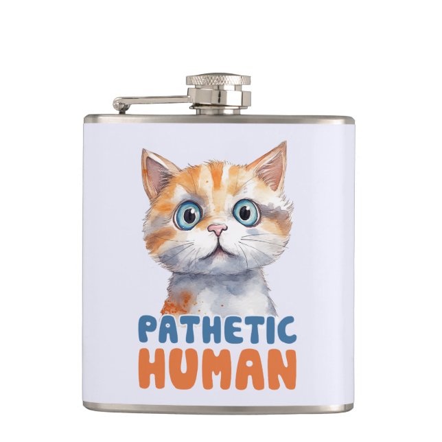 Flasques Homme pathétique - Design de chat Sarcastique (Devant)