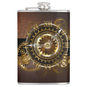 Flasques Horloge Steampunk avec des engrenages anciens
