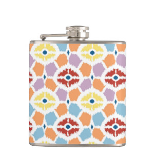 Flasques Ikat coloré de diamants géométrique