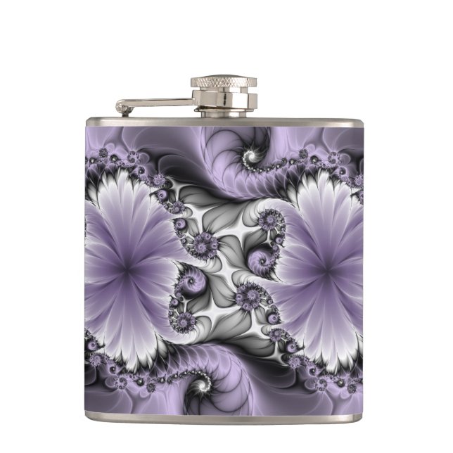 Flasques Illusion de lilas Art floral abstrait fractal Fant (Devant)