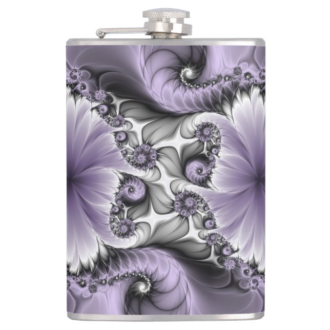 Flasques Illusion de lilas Art floral abstrait fractal Fant (Devant)