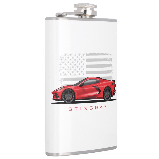 Flasques Illustration de Chevy Corvette C8 noire (Droite)
