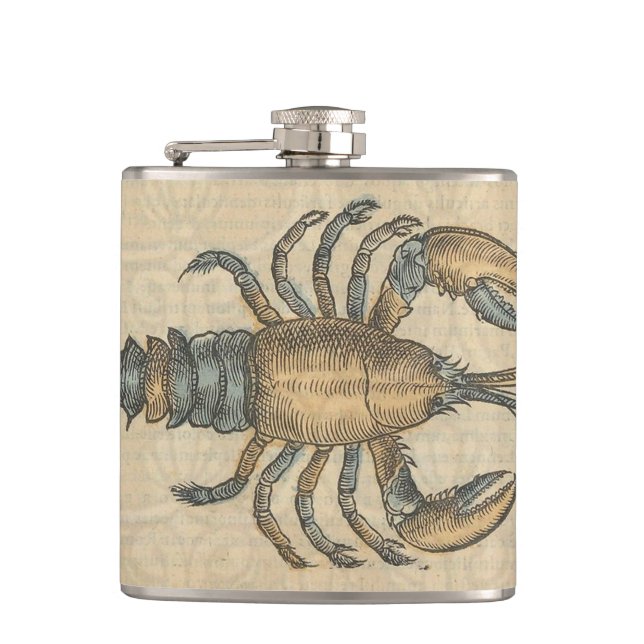 Flasques Illustration de homard vintage : damas côtier  (Devant)
