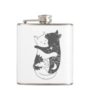 Flasques Illustration de la nuit du chat de jour - Choisir