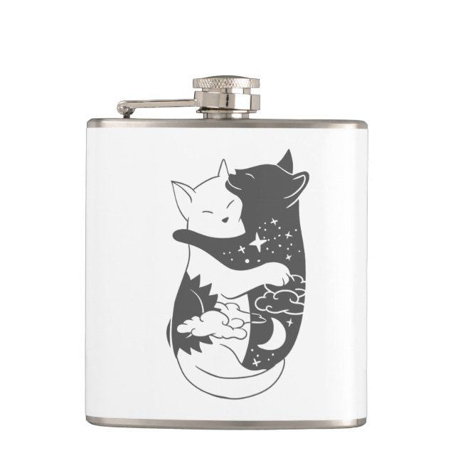 Flasques Illustration de la nuit du chat de jour - Choisir  (Devant)