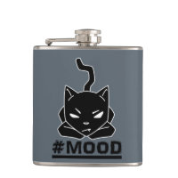 Illustration de logo de noir de chat de #MOOD