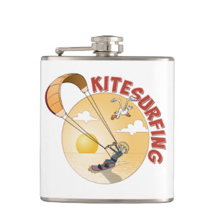 Flasques Illustration orange de kitesurf.