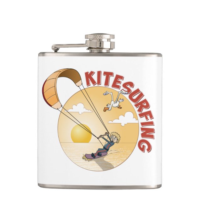 Flasques Illustration orange de kitesurf. (Devant)
