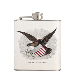 Flasques Illustration vintage du Vieux 1800 American Eagle