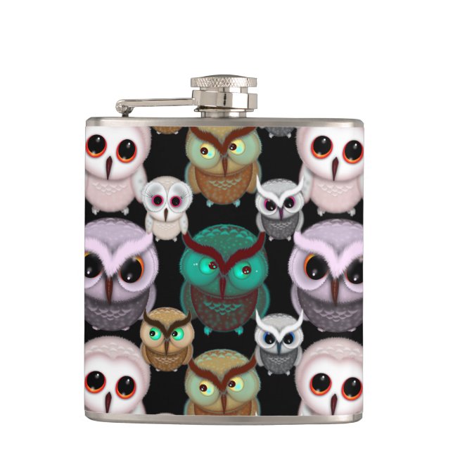 Flasques Illustrations de hiboux mignons motif (Devant)
