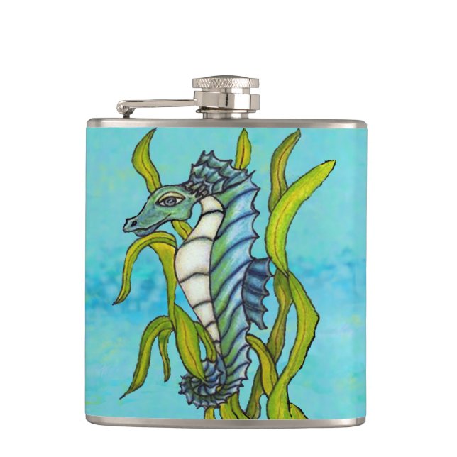 Flasques Imaginaire Blue Sea Dragon Seahorse Seaweed (Devant)
